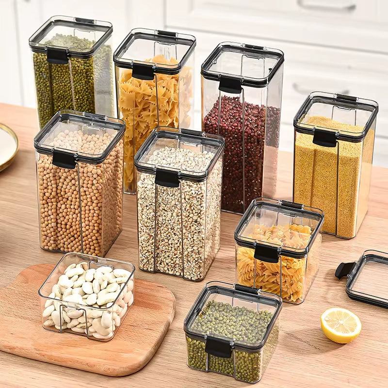 1PC Sealed Jar Airtight Container Grain Pasta Storage Box Plastic Moisture-Proof Box Household Kitchen Organizer Seasoning Jars