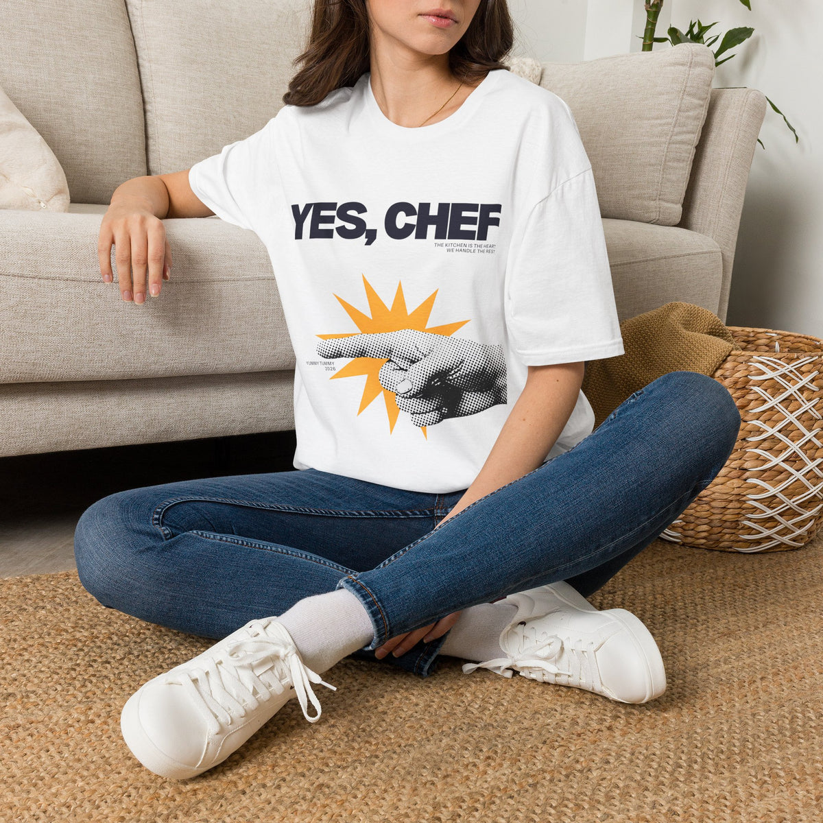Yummy Tummy Yes Chef Graphic T-Shirt — Multi-color, S-XL