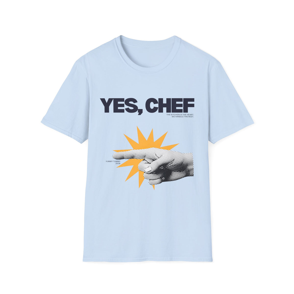Yummy Tummy Yes Chef Graphic T-Shirt — Multi-color, S-XL