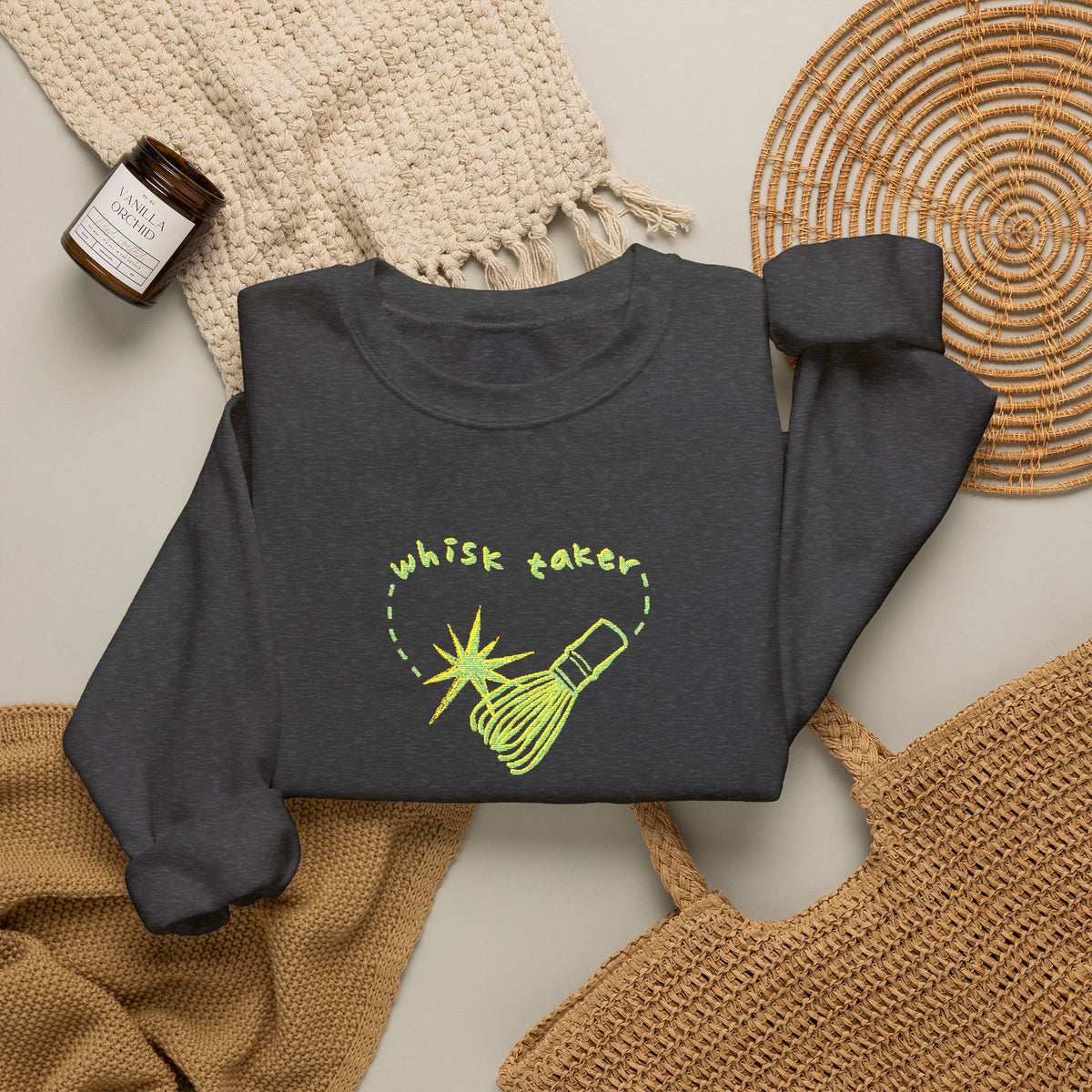 Yummy Tummy Whisk Taker Matcha Crewneck Sweatshirt — 14 Colors, S-5XL