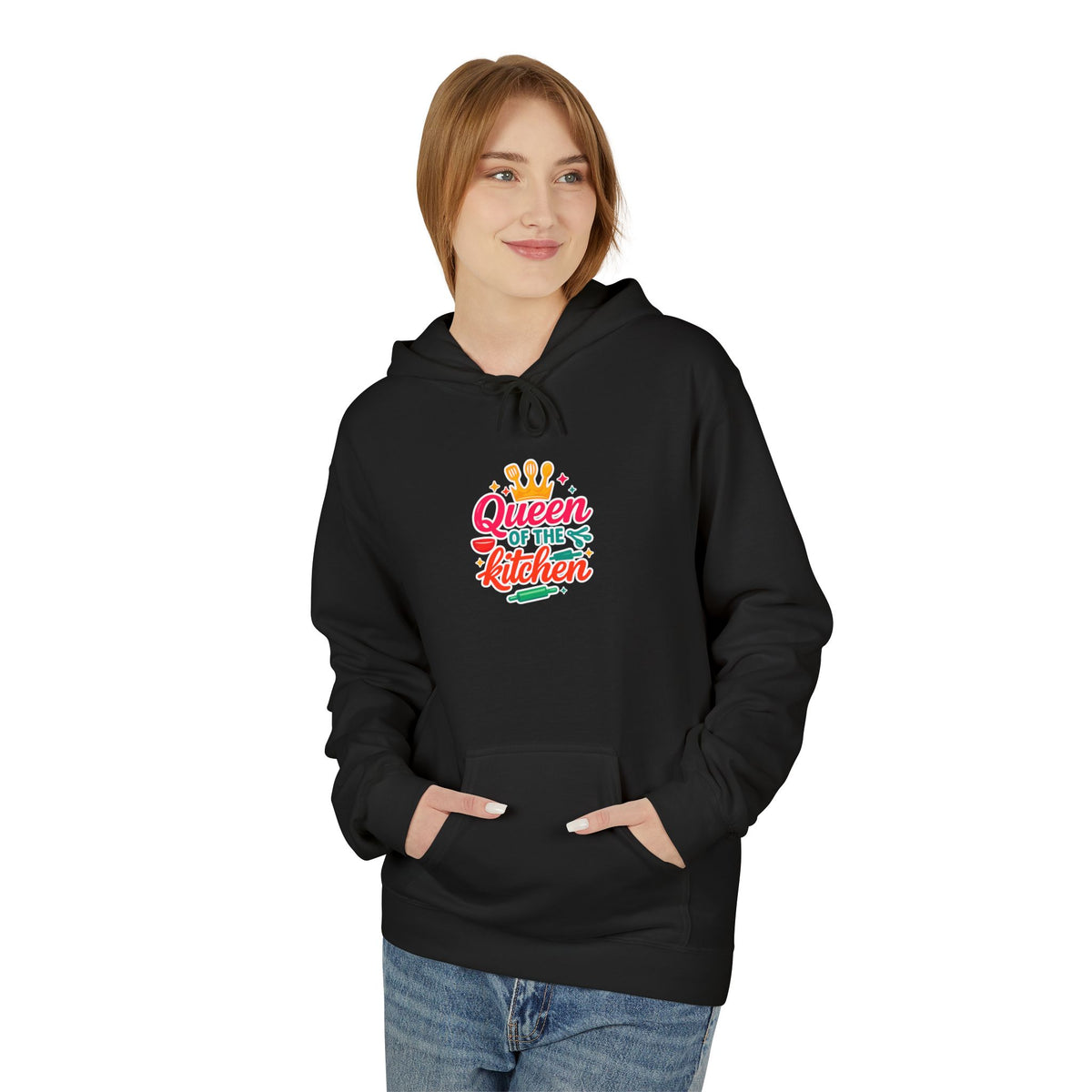 Kitchen Queen Hoodie — "Queen of the Kitchen" Colorful Crown Graphic