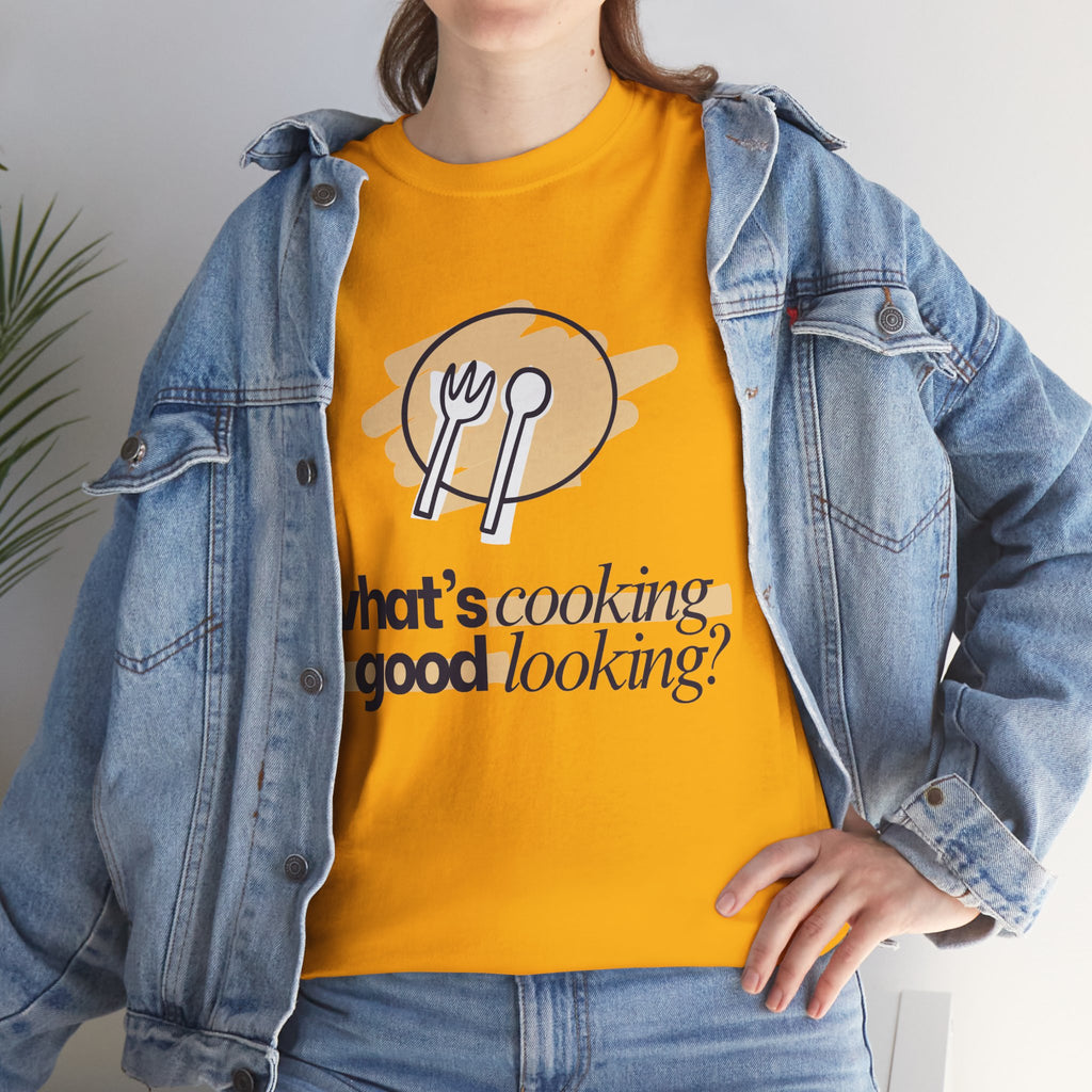 Yummy Tummy What's Cooking Graphic T-Shirt — 10 Colors, S-5XL