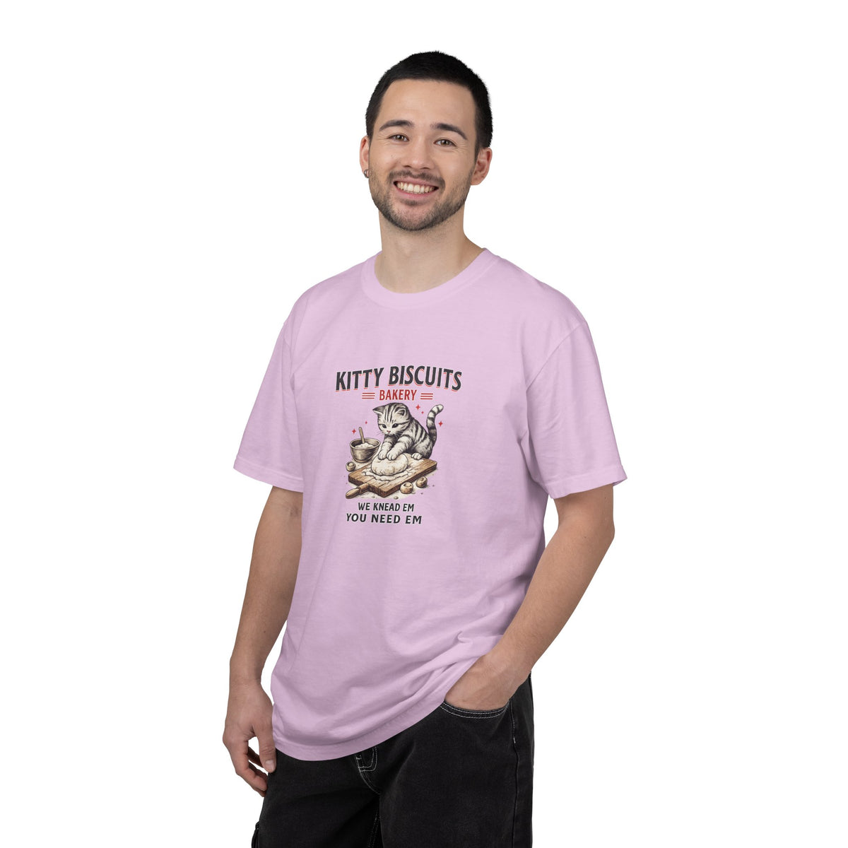 Kitty Biscuits Bakery T‑Shirt — Vintage Cat Baking Graphic Tee