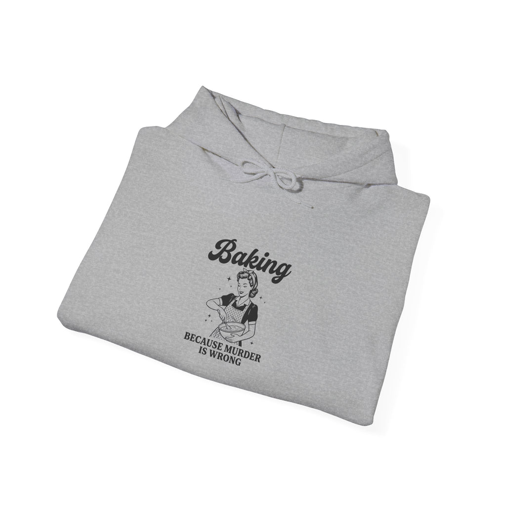 Hoodie — "Baking Because Miracle Is Strong" Retro Baker Graphic Sweatshirt