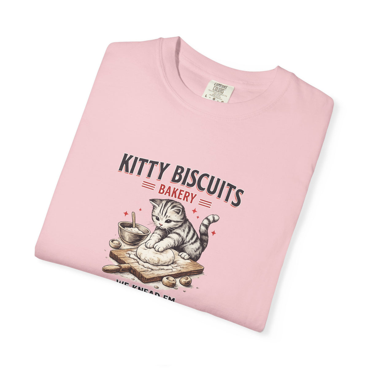Kitty Biscuits Bakery T‑Shirt — Vintage Cat Baking Graphic Tee