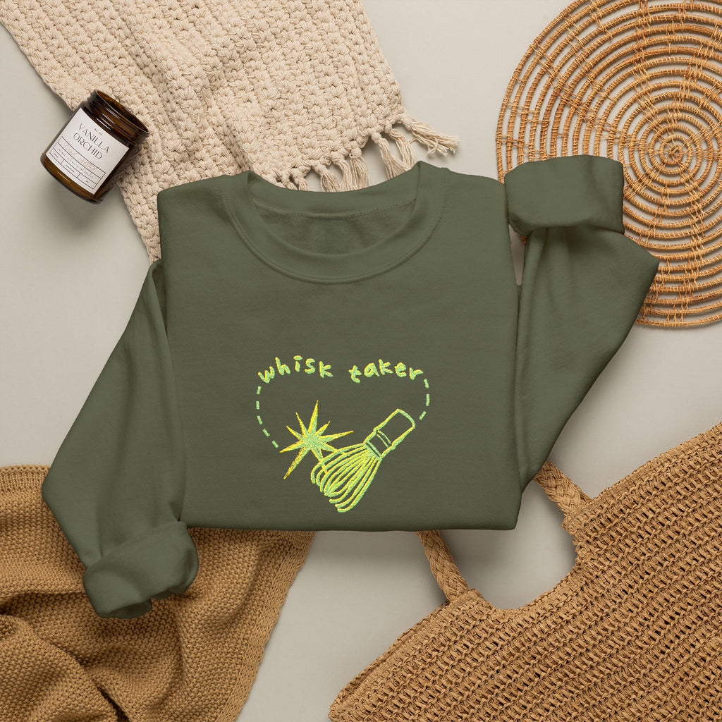 Yummy Tummy Whisk Taker Matcha Crewneck Sweatshirt — 14 Colors, S-5XL