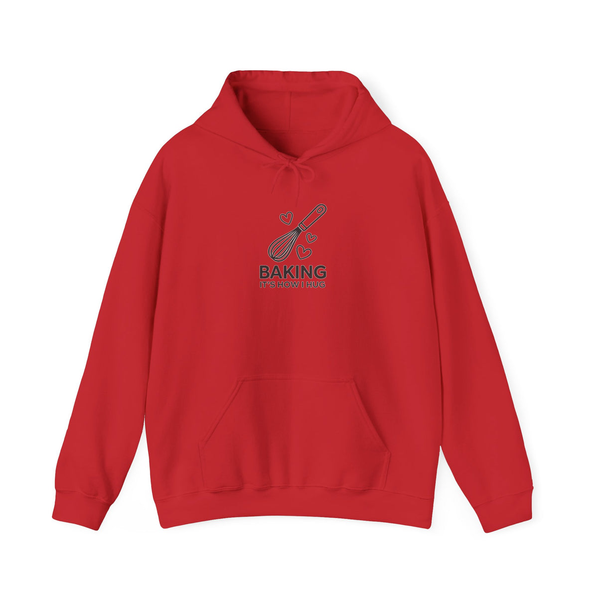 Baking Hoodie – “Baking Is How I Hug” Whisk Graphic Hoodie