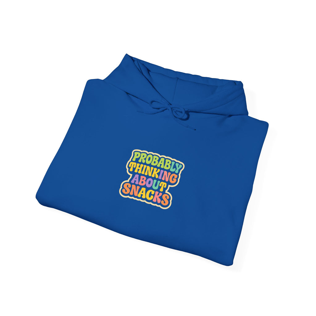 Funny 'Probably Thinking About Snacks' Hoodie – Cute Retro Snack Lover Sweatshirt