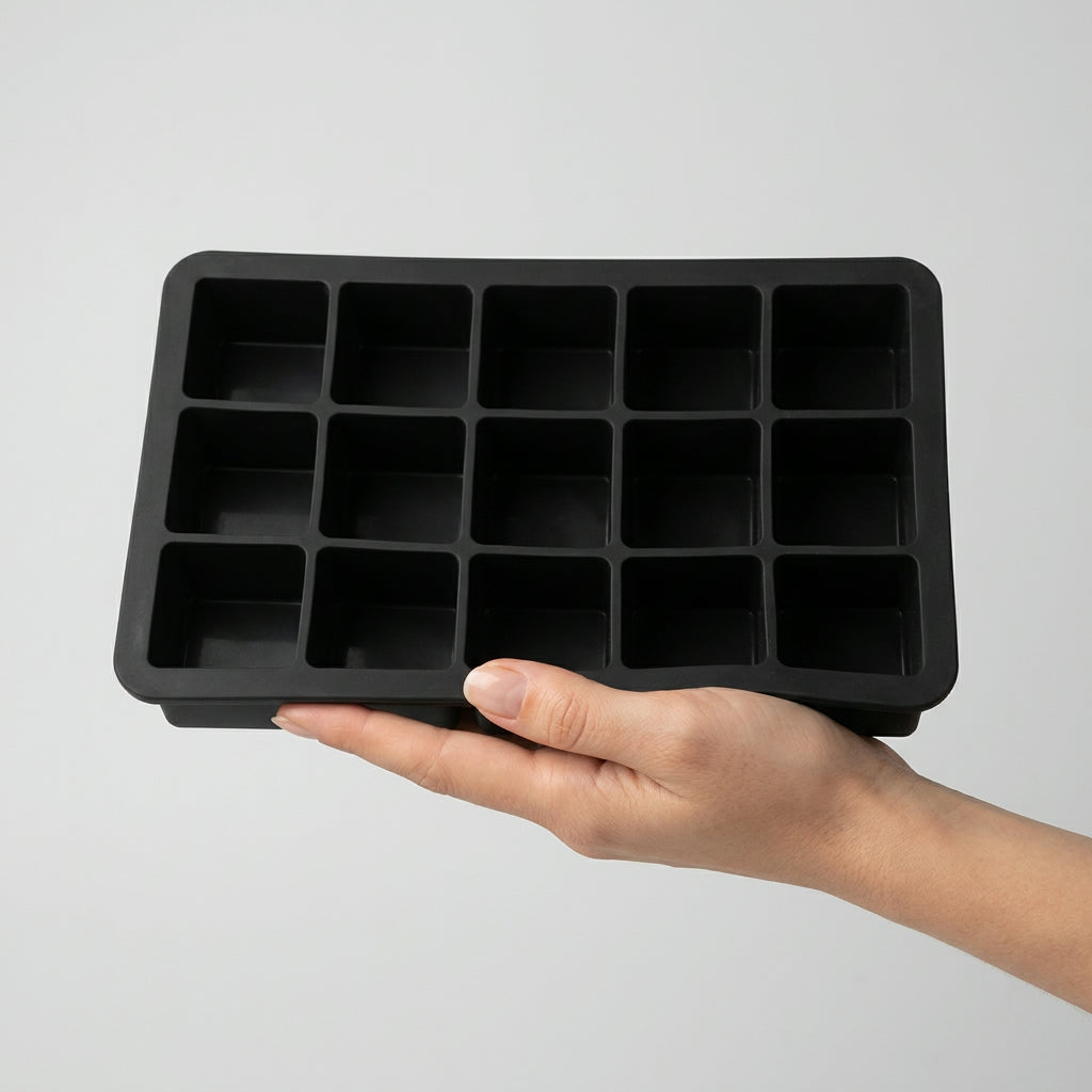 15-Grid Ice Cube Tray – Large Silicone Mold for Whiskey & Cocktails