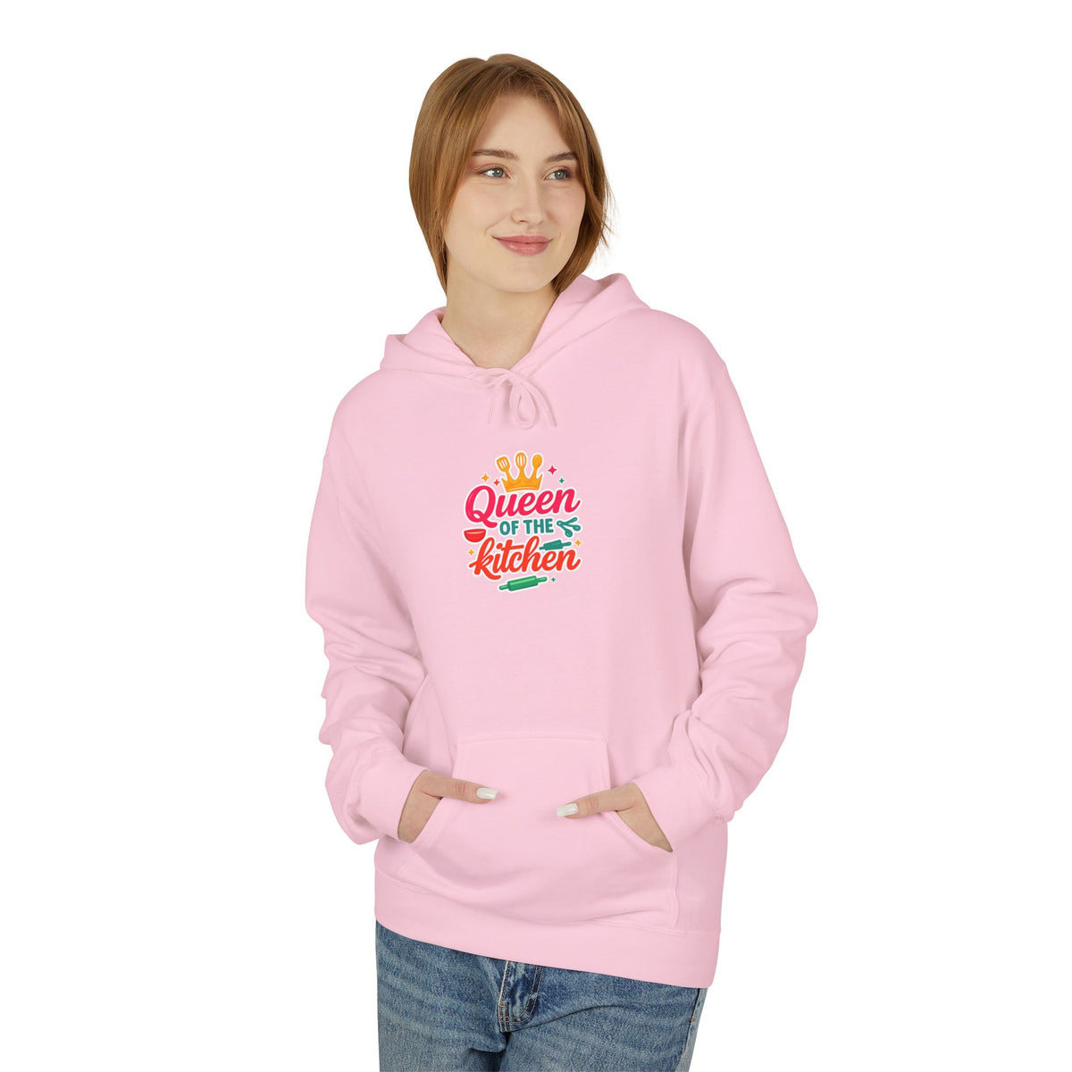 Kitchen Queen Hoodie — "Queen of the Kitchen" Colorful Crown Graphic