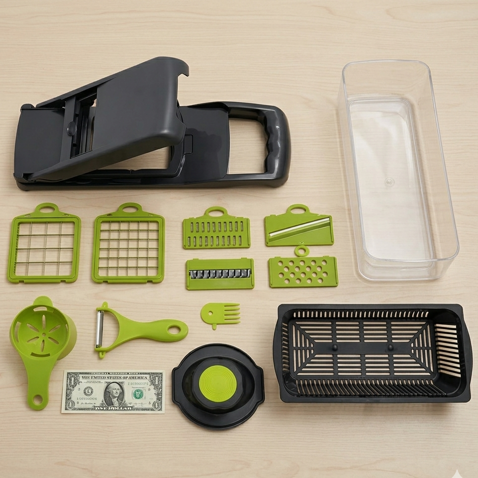 16-in-1 Vegetable Chopper – Fast Prep Set with Stainless Steel Blades