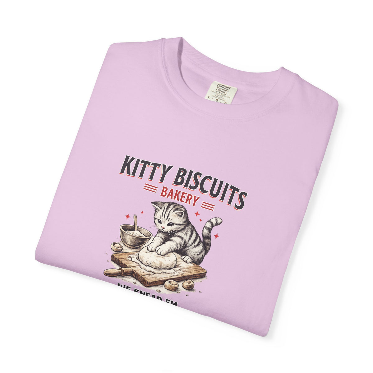 Kitty Biscuits Bakery T‑Shirt — Vintage Cat Baking Graphic Tee