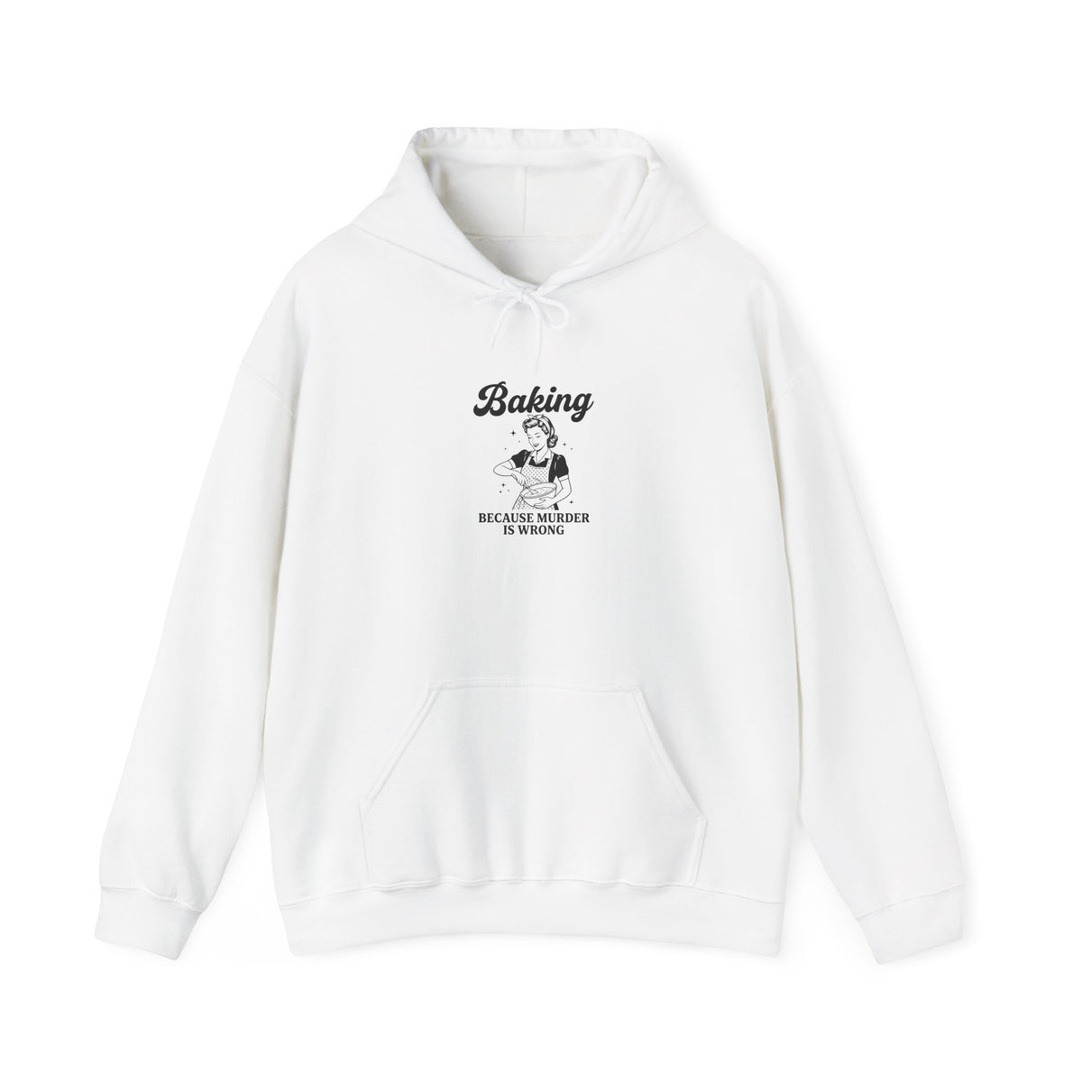 Hoodie — "Baking Because Miracle Is Strong" Retro Baker Graphic Sweatshirt