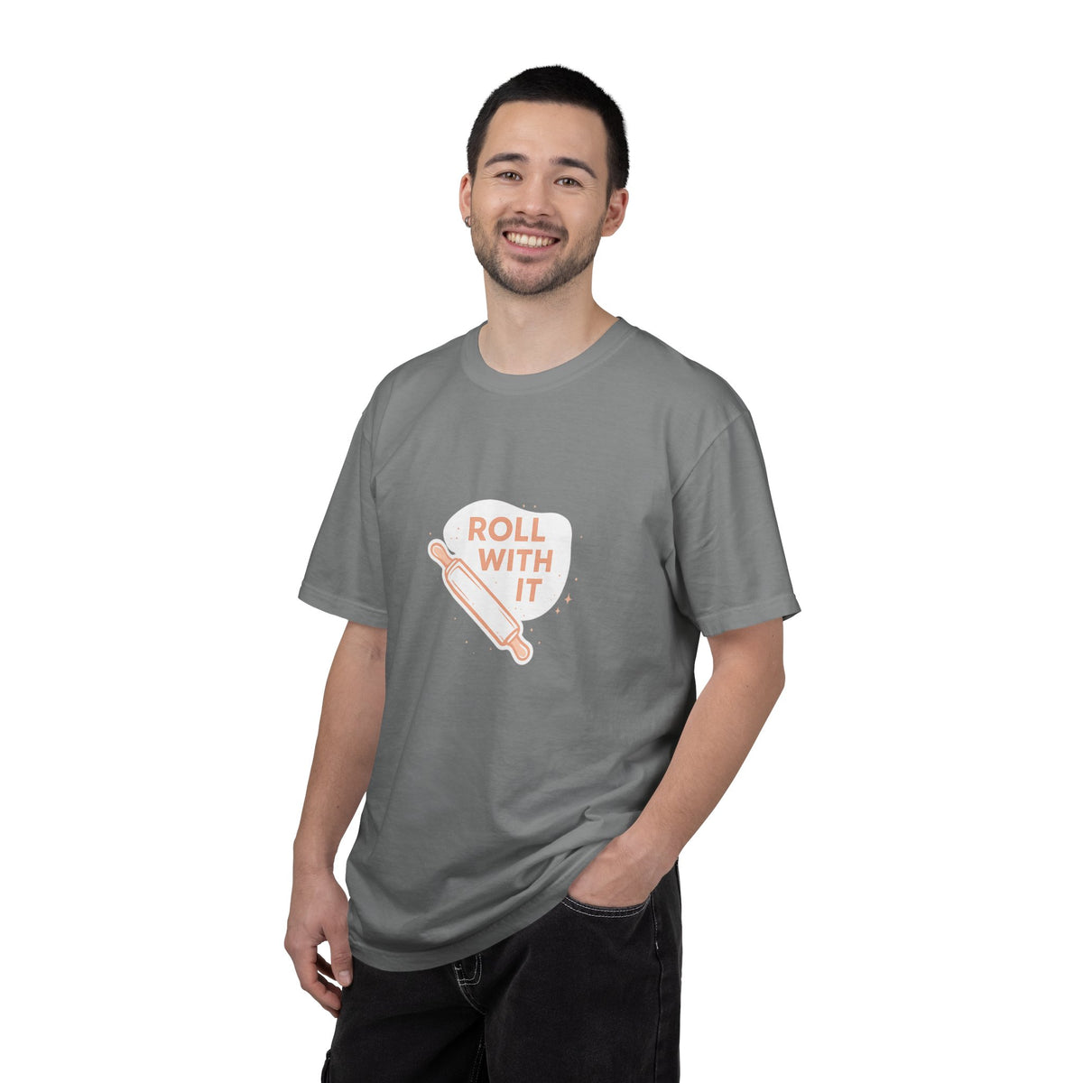 Roll With It T-Shirt — Baking Rolling Pin Graphic Tee