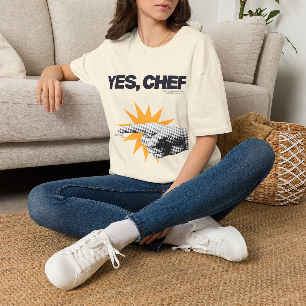 Yummy Tummy Yes Chef Graphic T-Shirt — Multi-color, S-XL