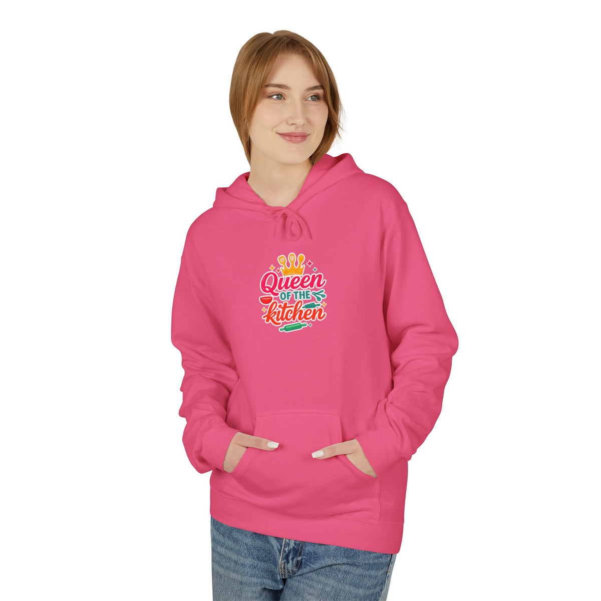 Kitchen Queen Hoodie — "Queen of the Kitchen" Colorful Crown Graphic