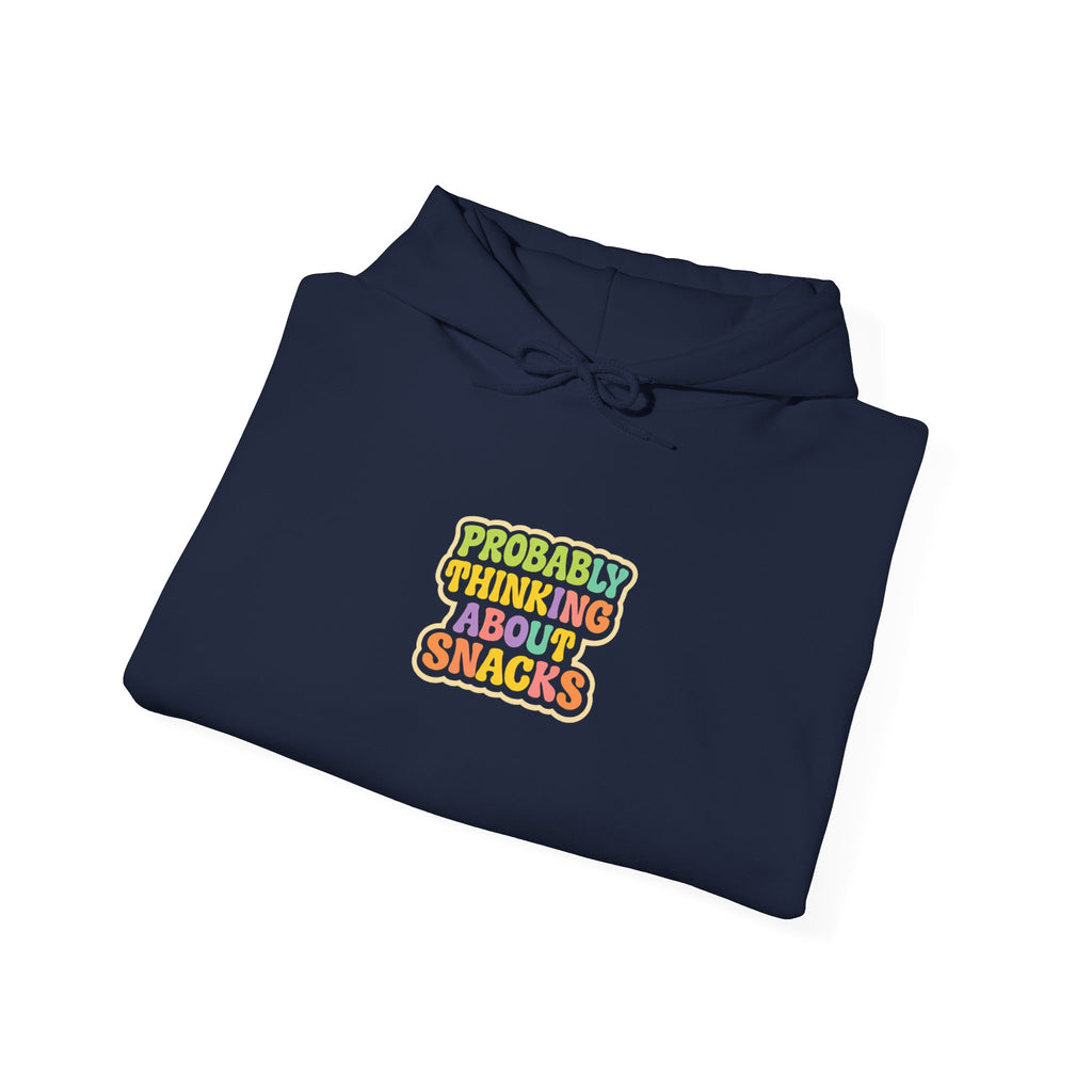 Funny 'Probably Thinking About Snacks' Hoodie – Cute Retro Snack Lover Sweatshirt