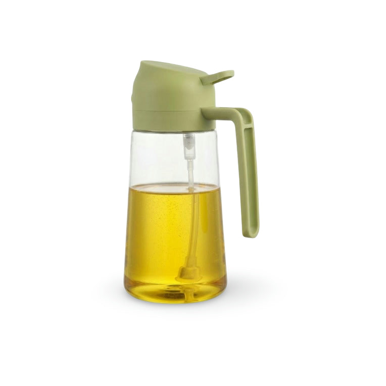 2-in-1 Oil Spray Bottle for Cooking – Refillable Kitchen Dispenser