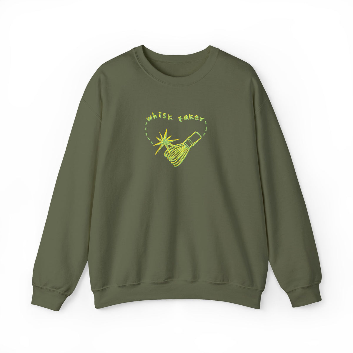 Yummy Tummy Whisk Taker Matcha Crewneck Sweatshirt — 14 Colors, S-5XL