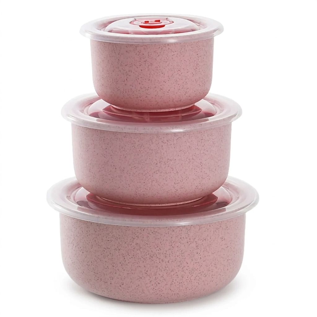 3-Piece Food Storage Container Set – Leak-Resistant Microwave Lids