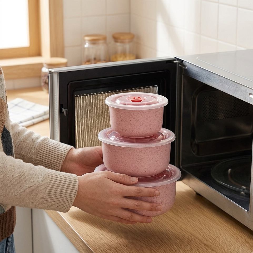 3-Piece Food Storage Container Set – Leak-Resistant Microwave Lids