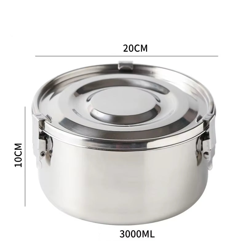 350-3000ML Microwave Lunch Box Food Grade 304 Stainless Steel Anti-Leak Bento Box Strong Tightness Picnic Box for Fruits Snacks