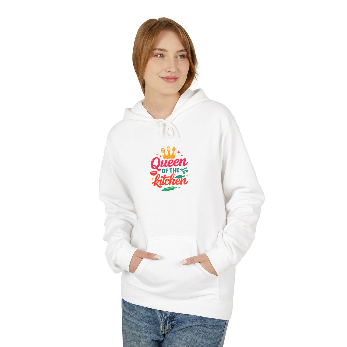 Kitchen Queen Hoodie — "Queen of the Kitchen" Colorful Crown Graphic