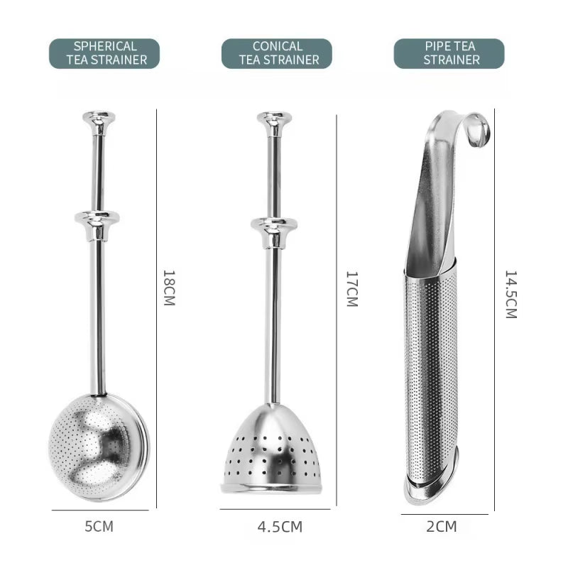 304 Stainless Steel Tea Filter Creative Portability Hanging Pipe Type Tea Leak Accessories Multi-Purpose Filter Kitchen Gadget