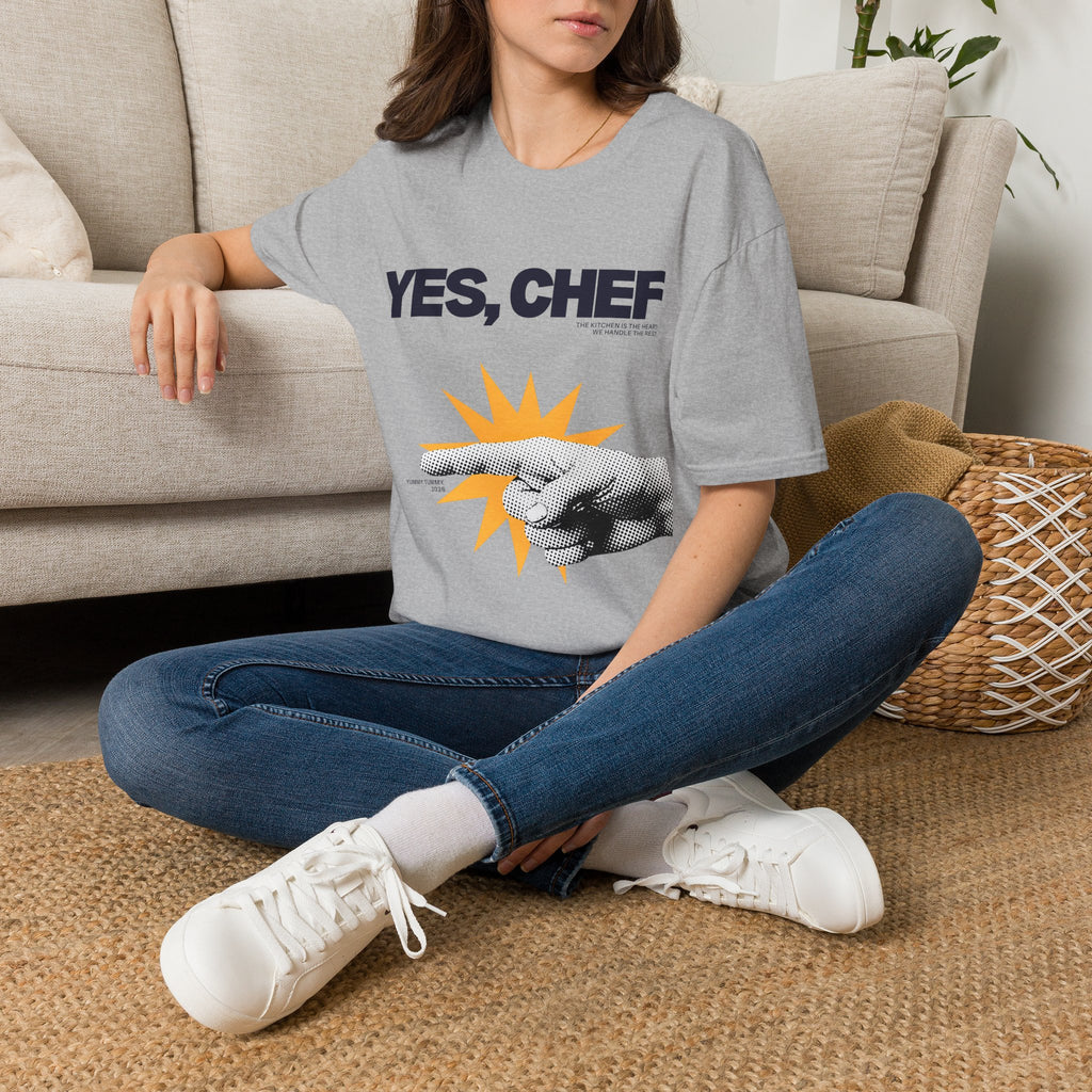 Yummy Tummy Yes Chef Graphic T-Shirt — Multi-color, S-XL