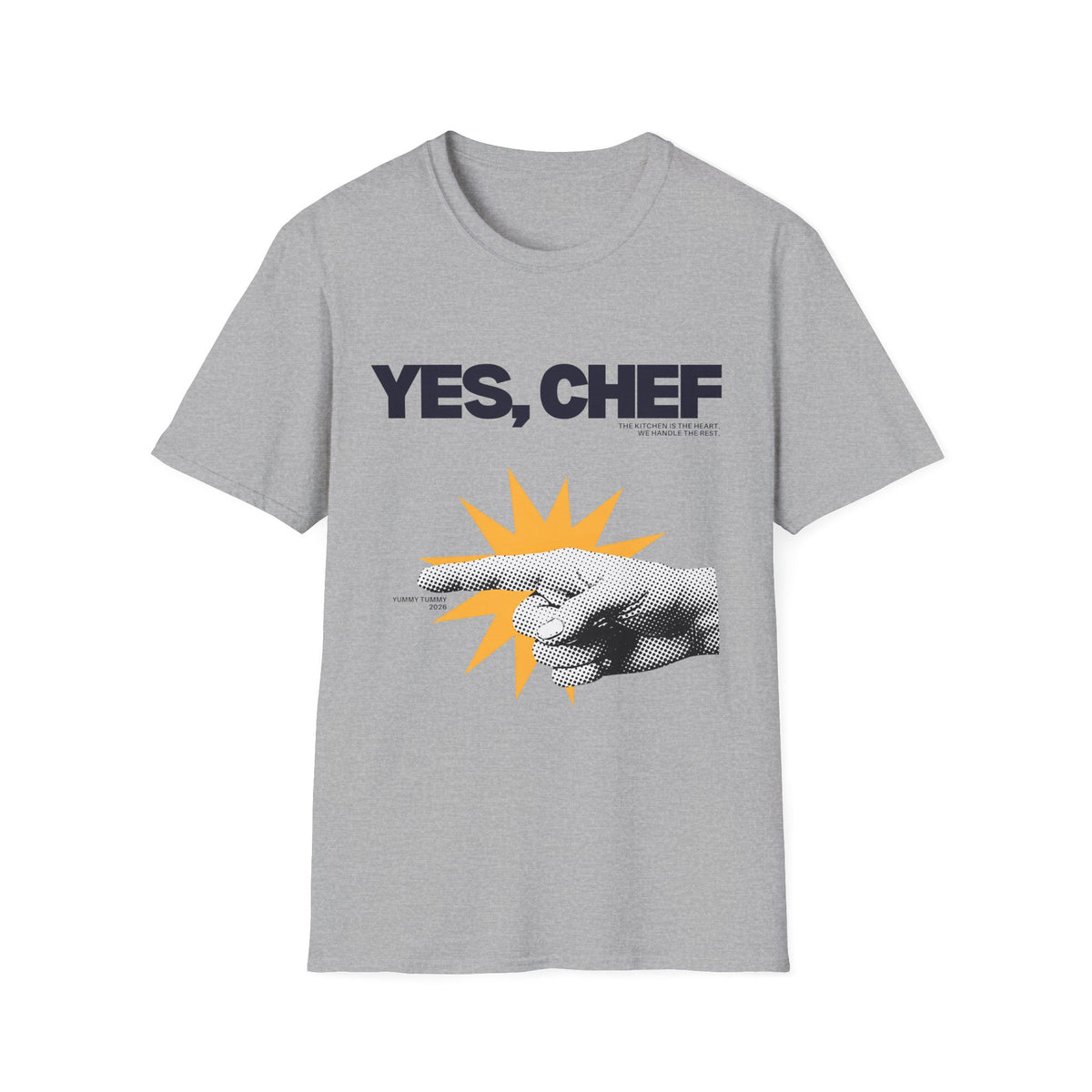 Yummy Tummy Yes Chef Graphic T-Shirt — Multi-color, S-XL