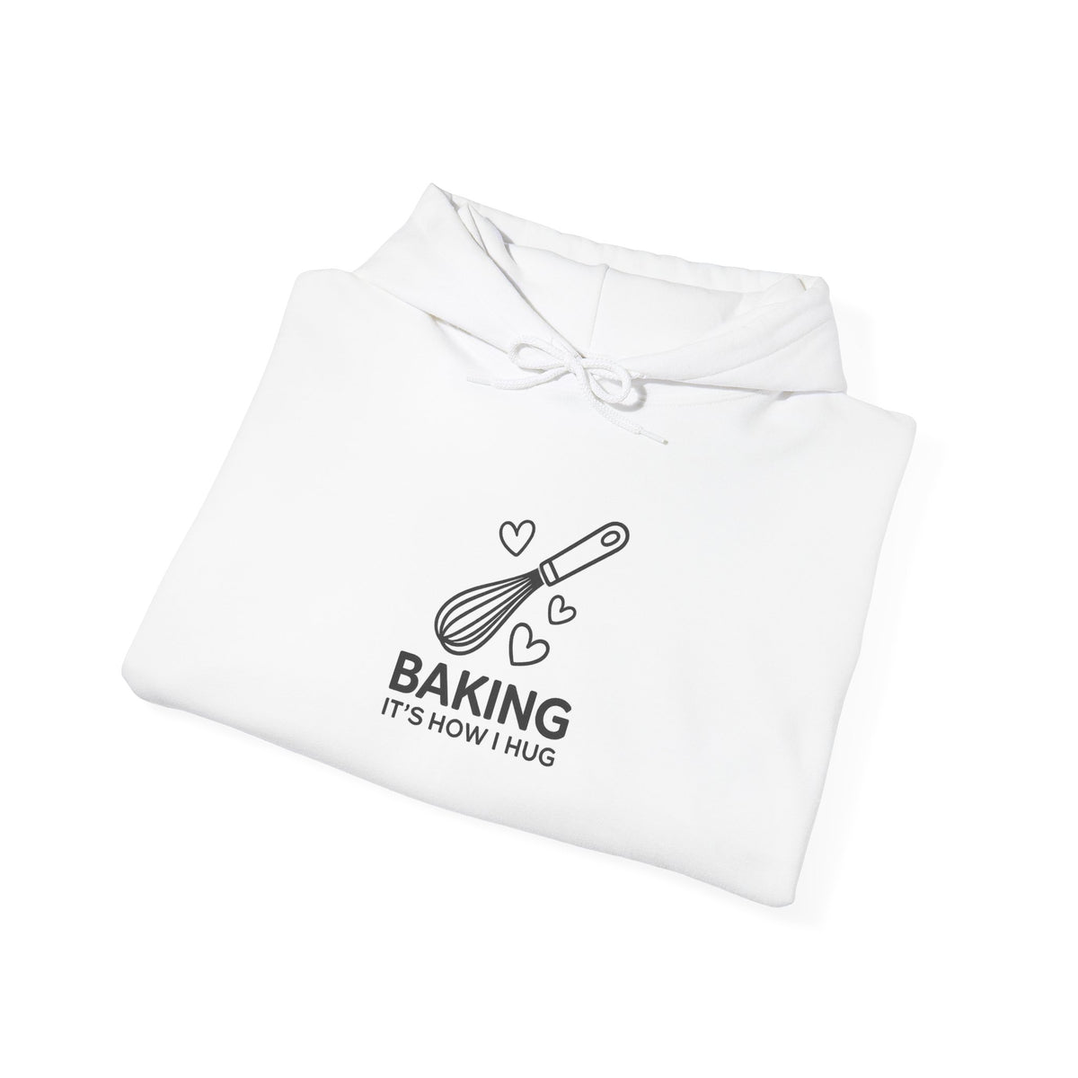 Baking Hoodie – “Baking Is How I Hug” Whisk Graphic Hoodie