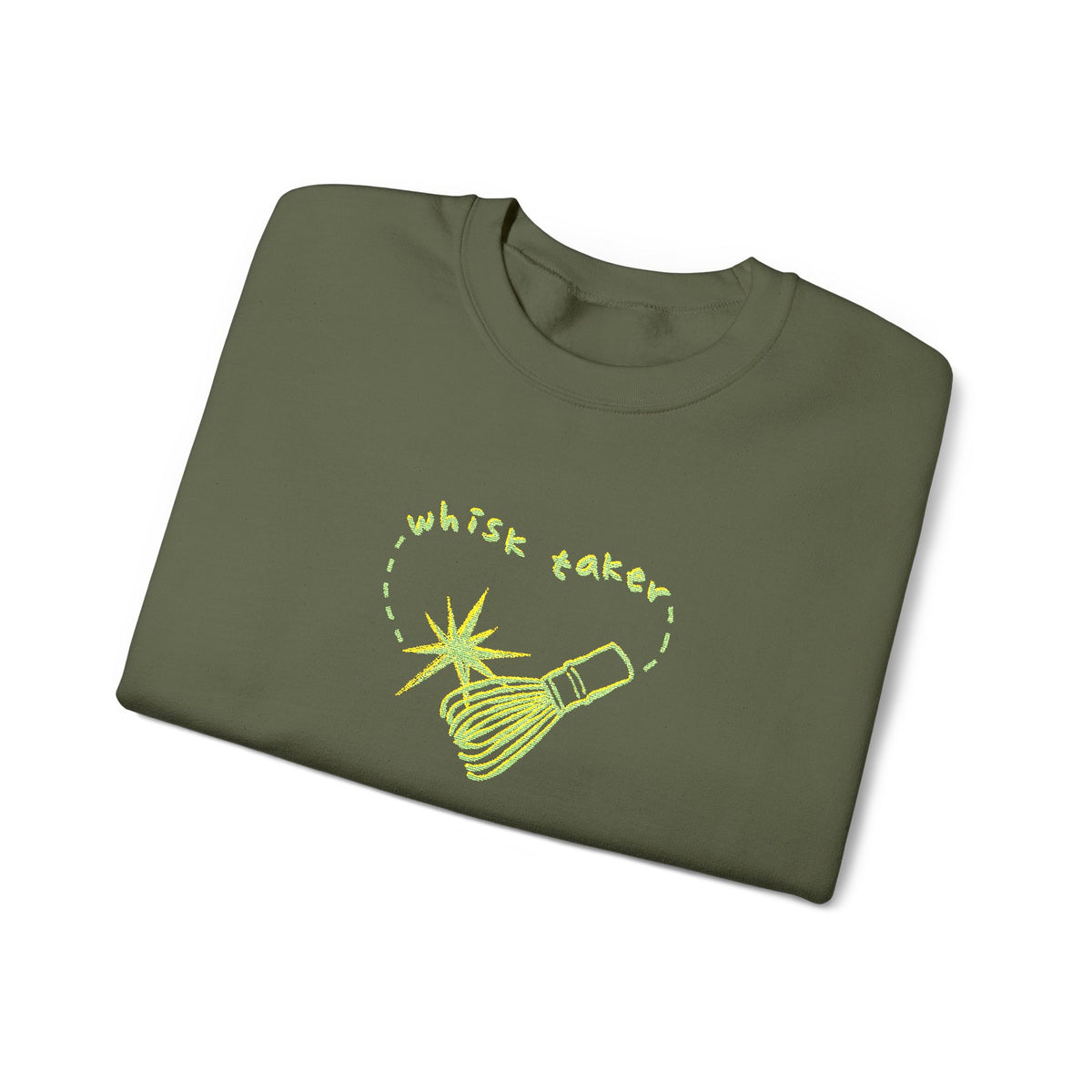 Yummy Tummy Whisk Taker Matcha Crewneck Sweatshirt — 14 Colors, S-5XL