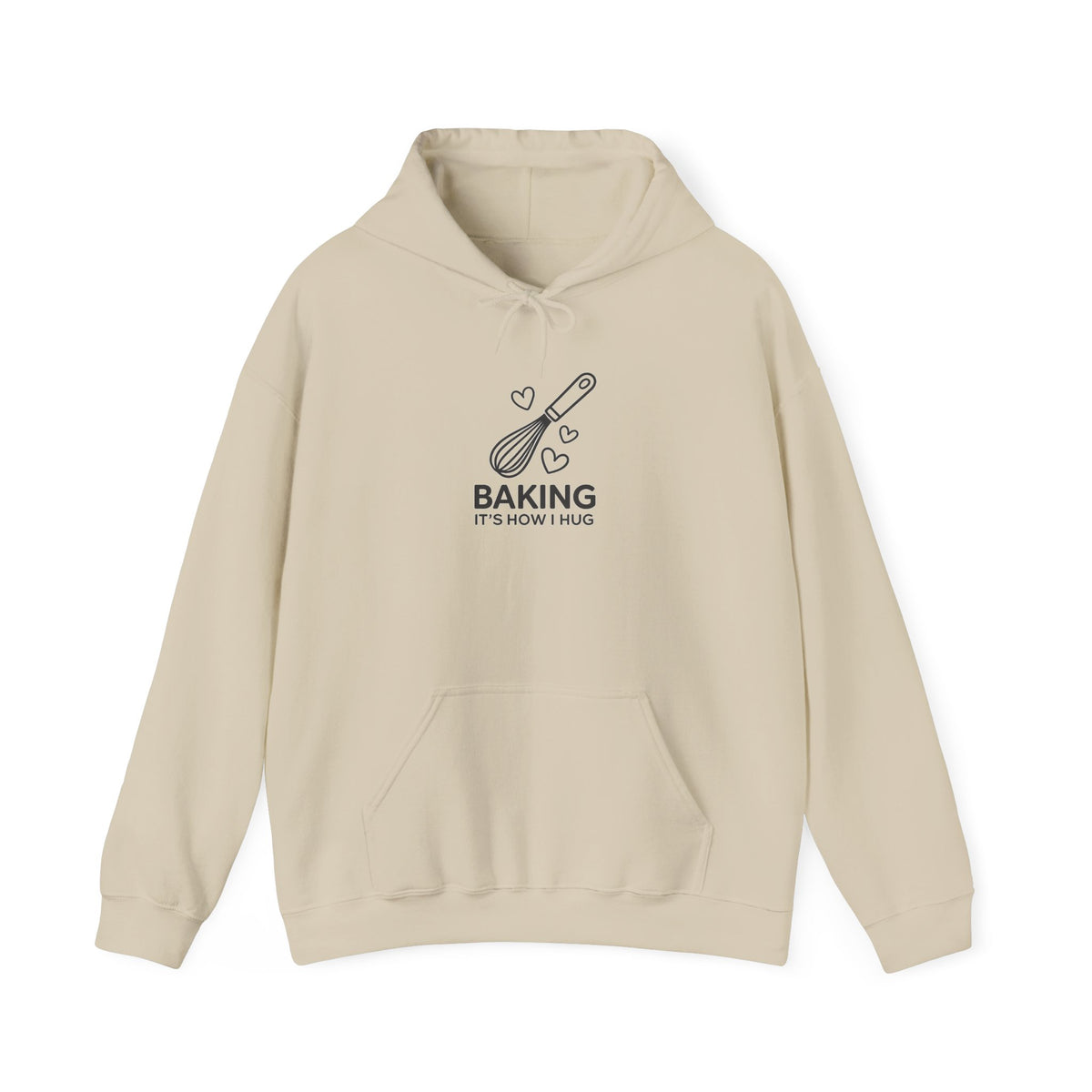 Baking Hoodie – “Baking Is How I Hug” Whisk Graphic Hoodie