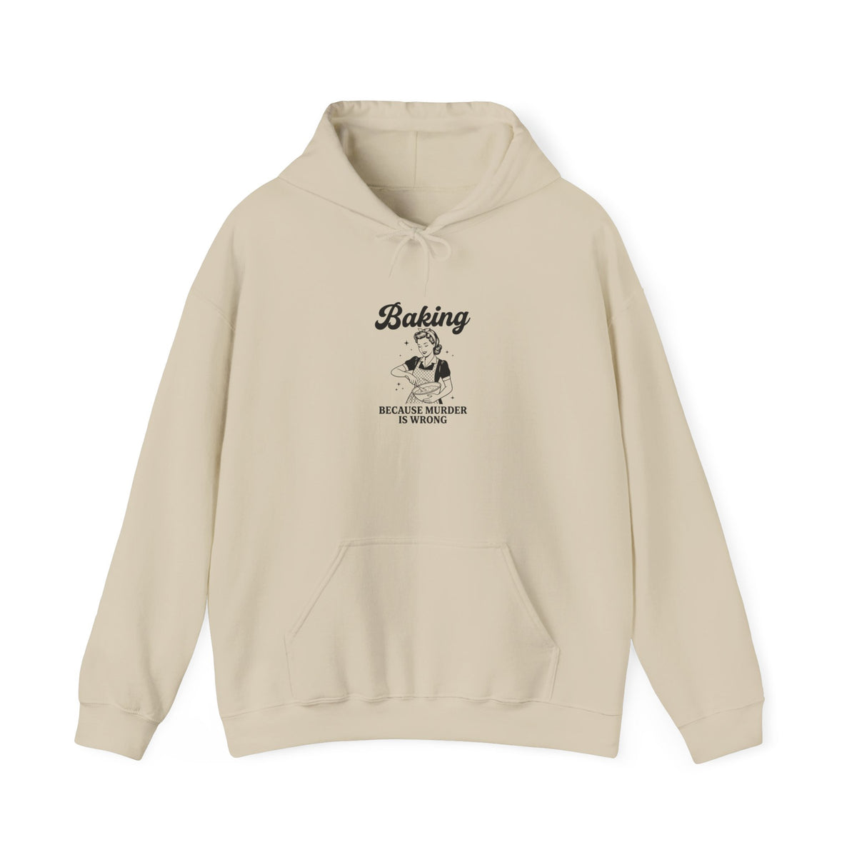 Hoodie — "Baking Because Miracle Is Strong" Retro Baker Graphic Sweatshirt