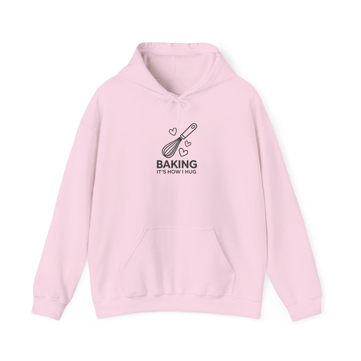Baking Hoodie – “Baking Is How I Hug” Whisk Graphic Hoodie