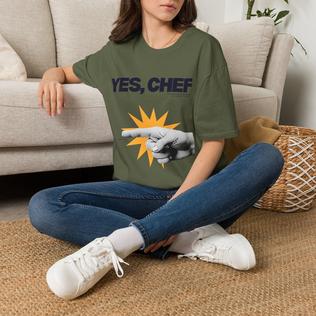 Yummy Tummy Yes Chef Graphic T-Shirt — Multi-color, S-XL