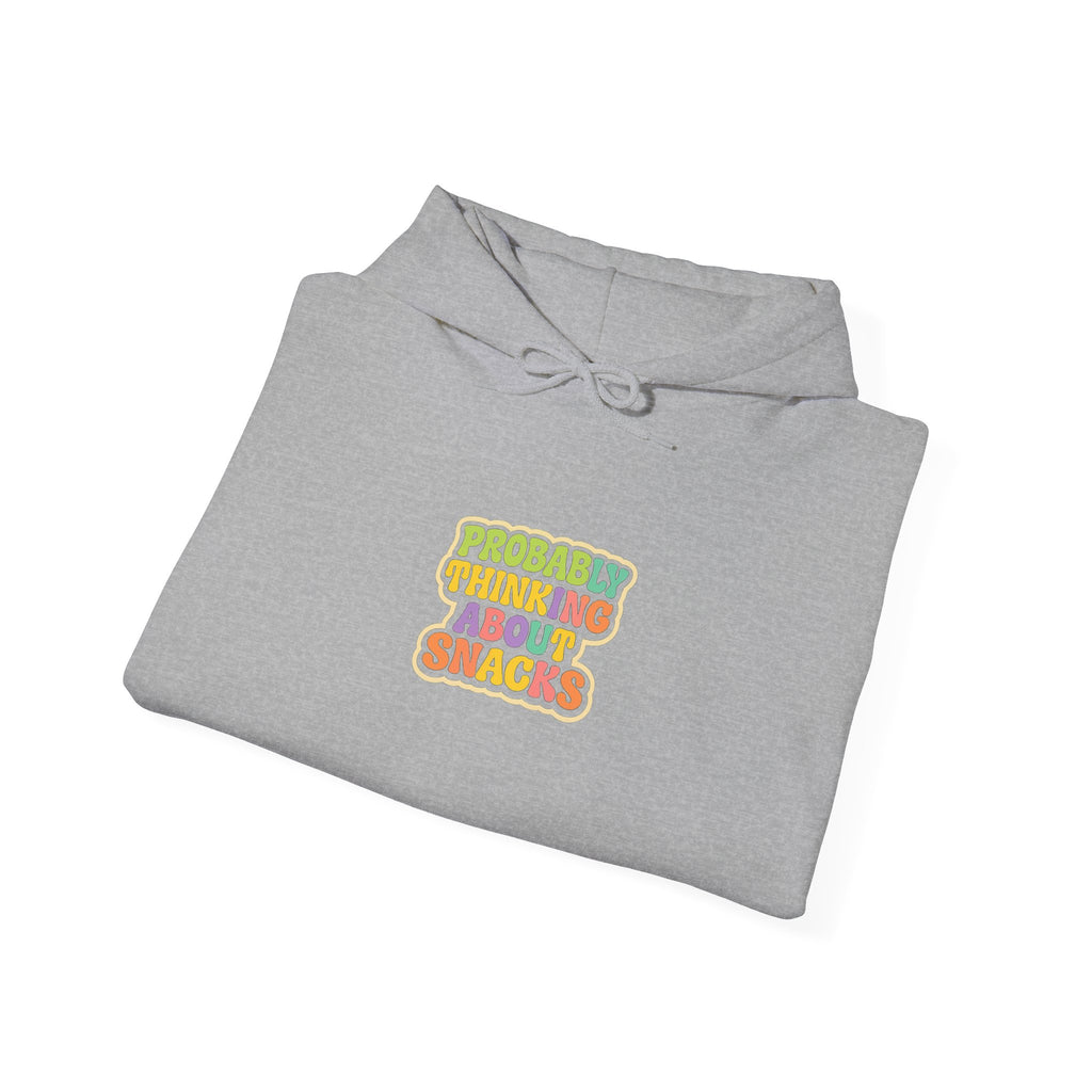 Funny 'Probably Thinking About Snacks' Hoodie – Cute Retro Snack Lover Sweatshirt