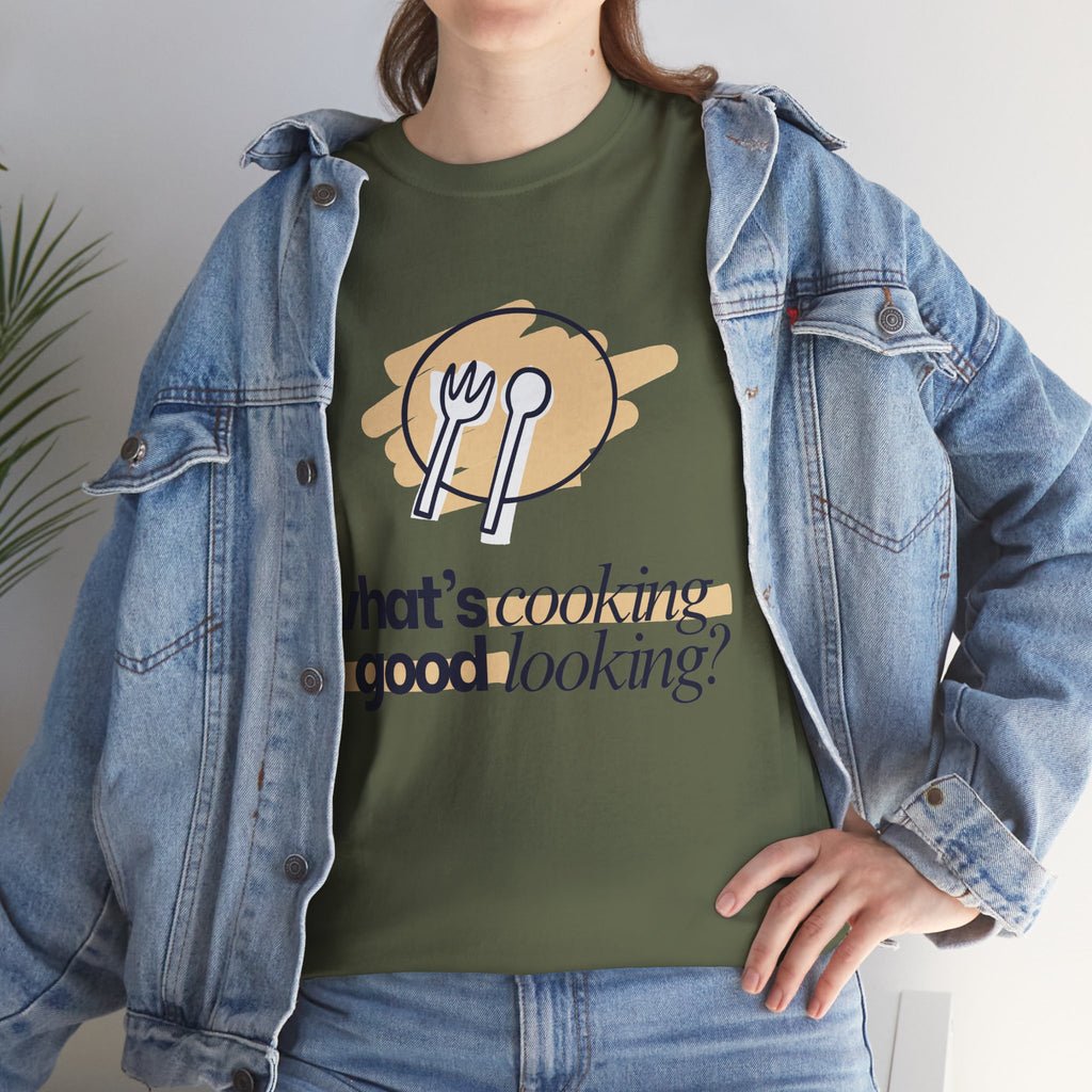 Yummy Tummy What's Cooking Graphic T-Shirt — 10 Colors, S-5XL
