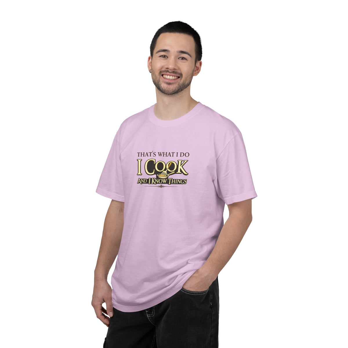 Chef Humor T-Shirt — "That's What I Do I Cook and I Know Things" Culinary Gift Tee