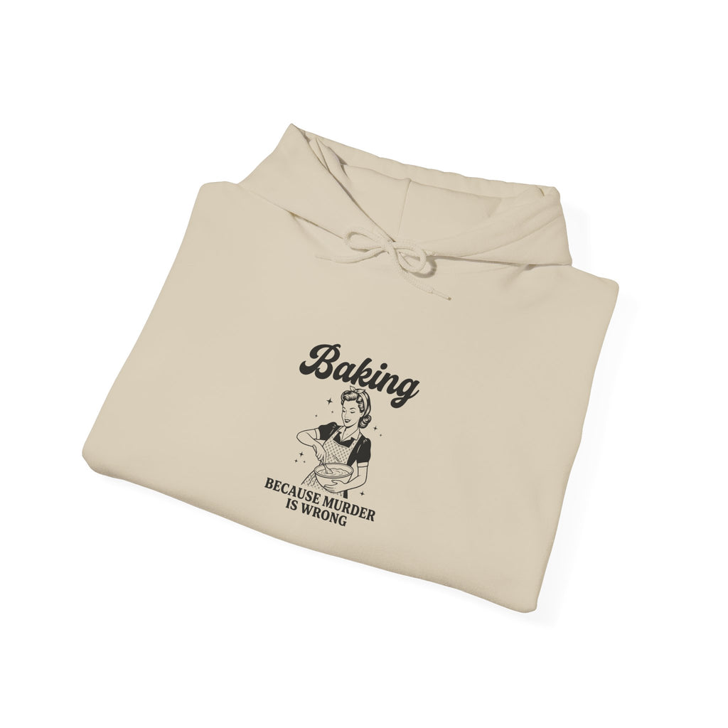 Hoodie — "Baking Because Miracle Is Strong" Retro Baker Graphic Sweatshirt