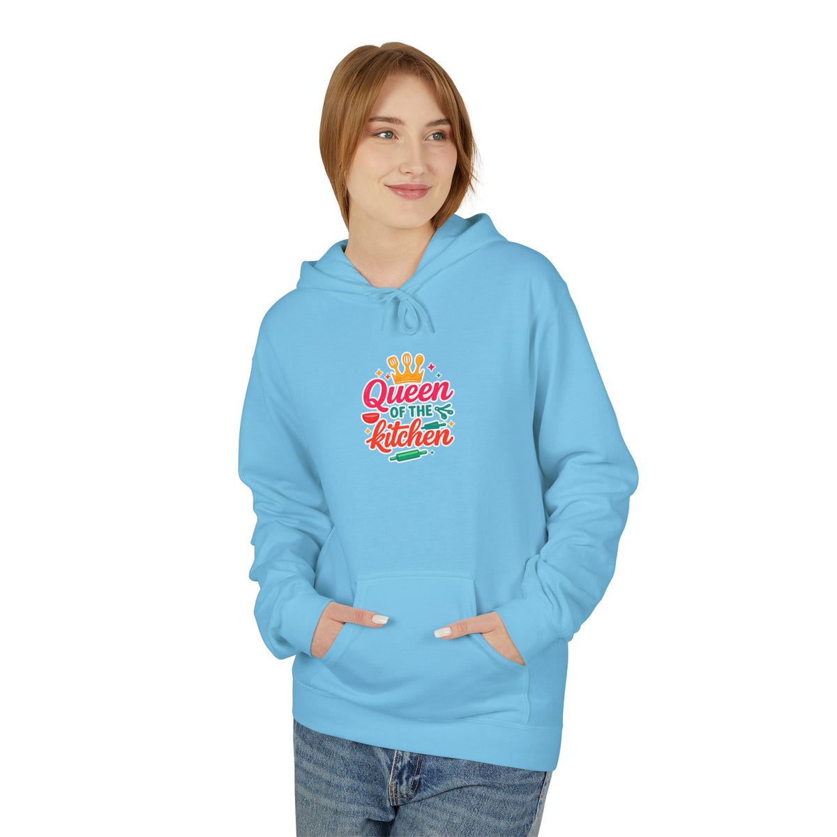 Kitchen Queen Hoodie — "Queen of the Kitchen" Colorful Crown Graphic