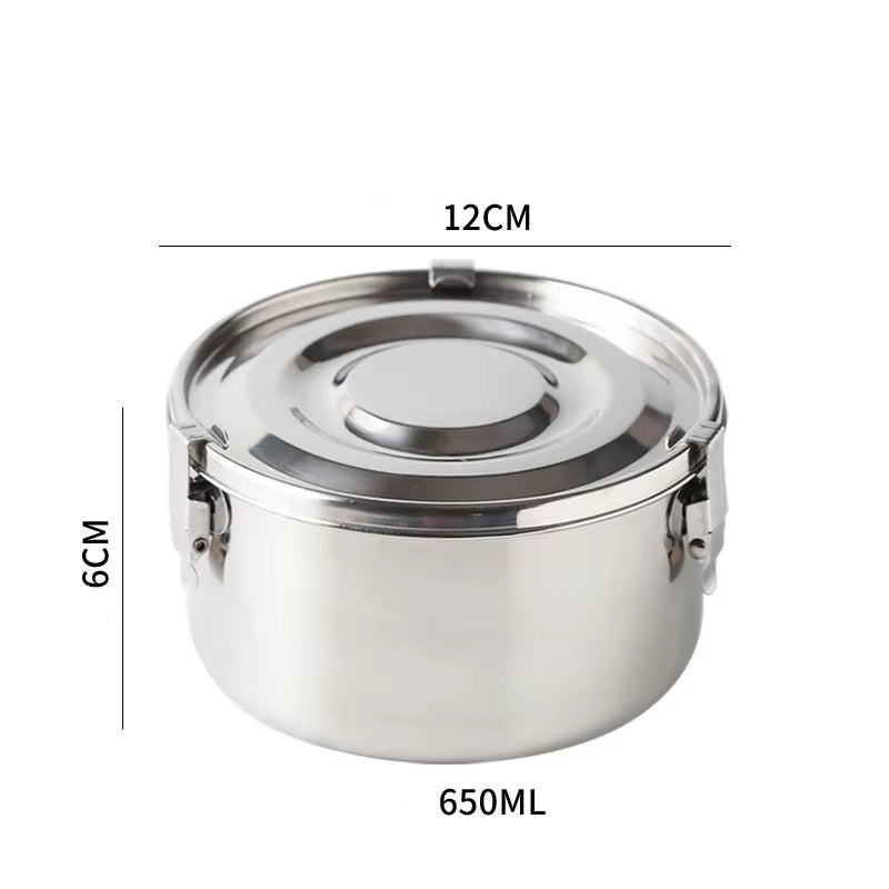 350-3000ML Microwave Lunch Box Food Grade 304 Stainless Steel Anti-Leak Bento Box Strong Tightness Picnic Box for Fruits Snacks