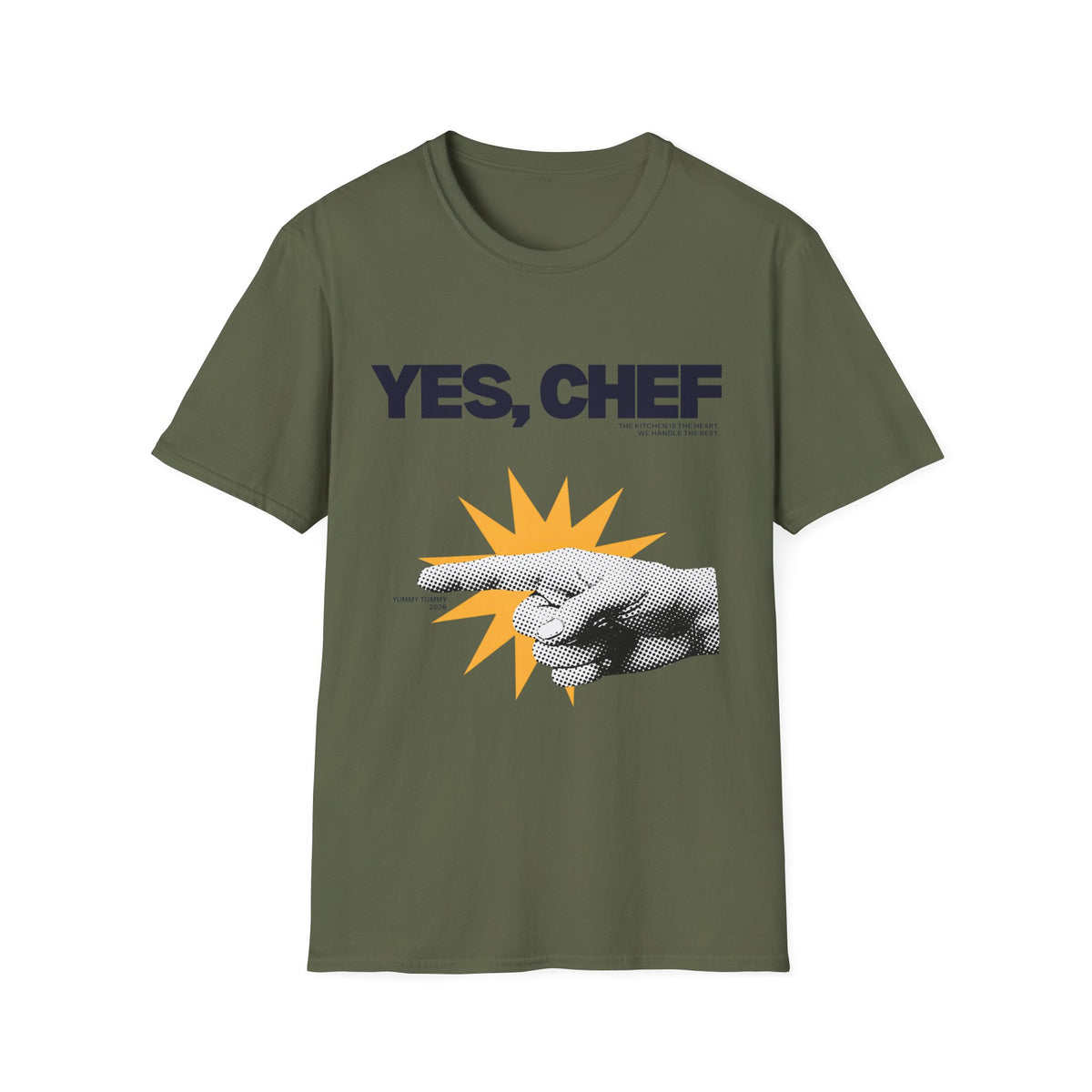 Yummy Tummy Yes Chef Graphic T-Shirt — Multi-color, S-XL
