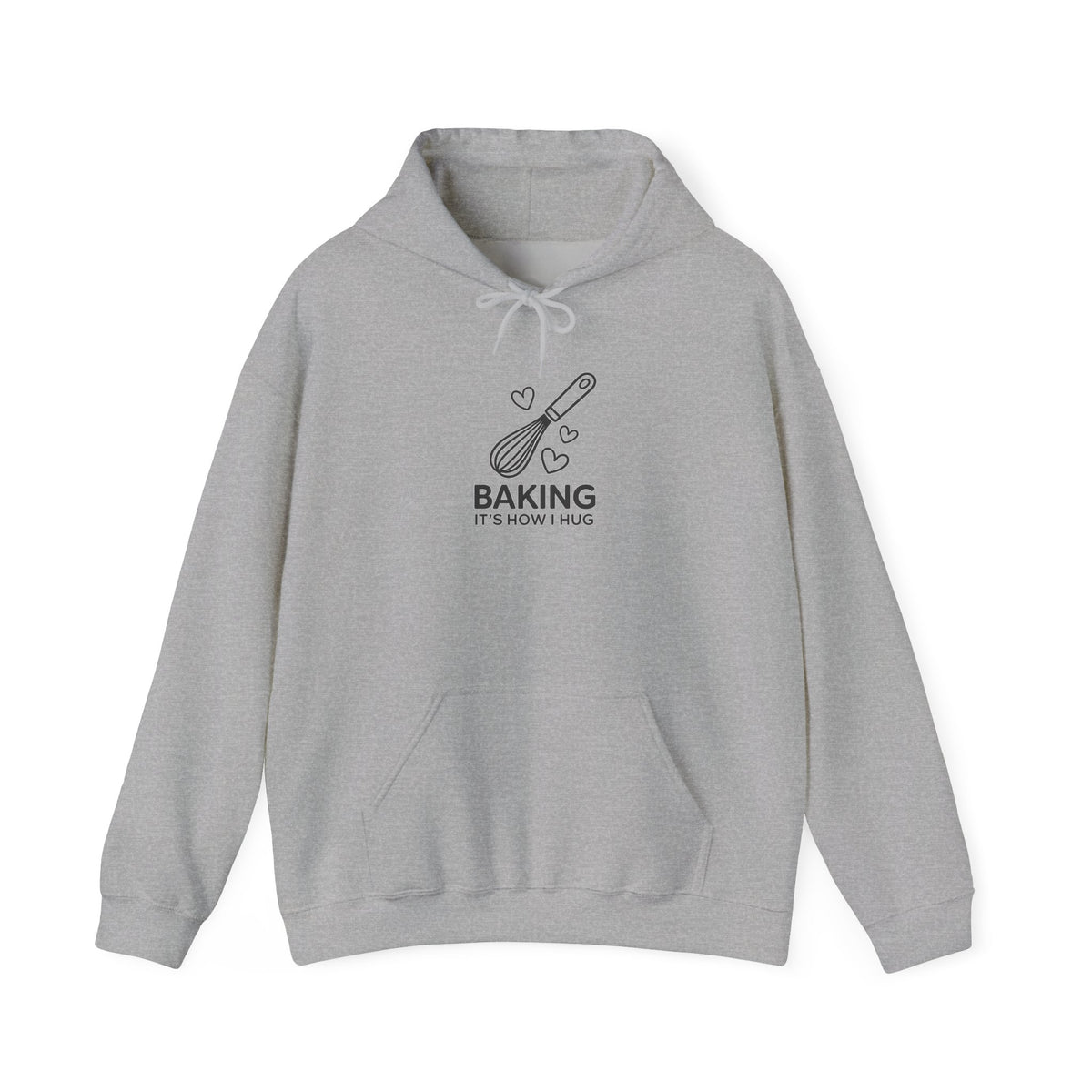Baking Hoodie – “Baking Is How I Hug” Whisk Graphic Hoodie