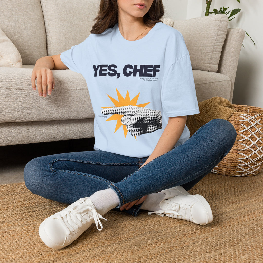 Yummy Tummy Yes Chef Graphic T-Shirt — Multi-color, S-XL