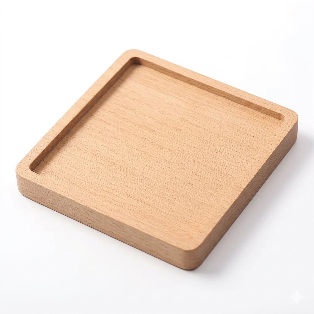 Wood Coaster – Heat Resistant Cup Mat Solid Walnut 8.8cm