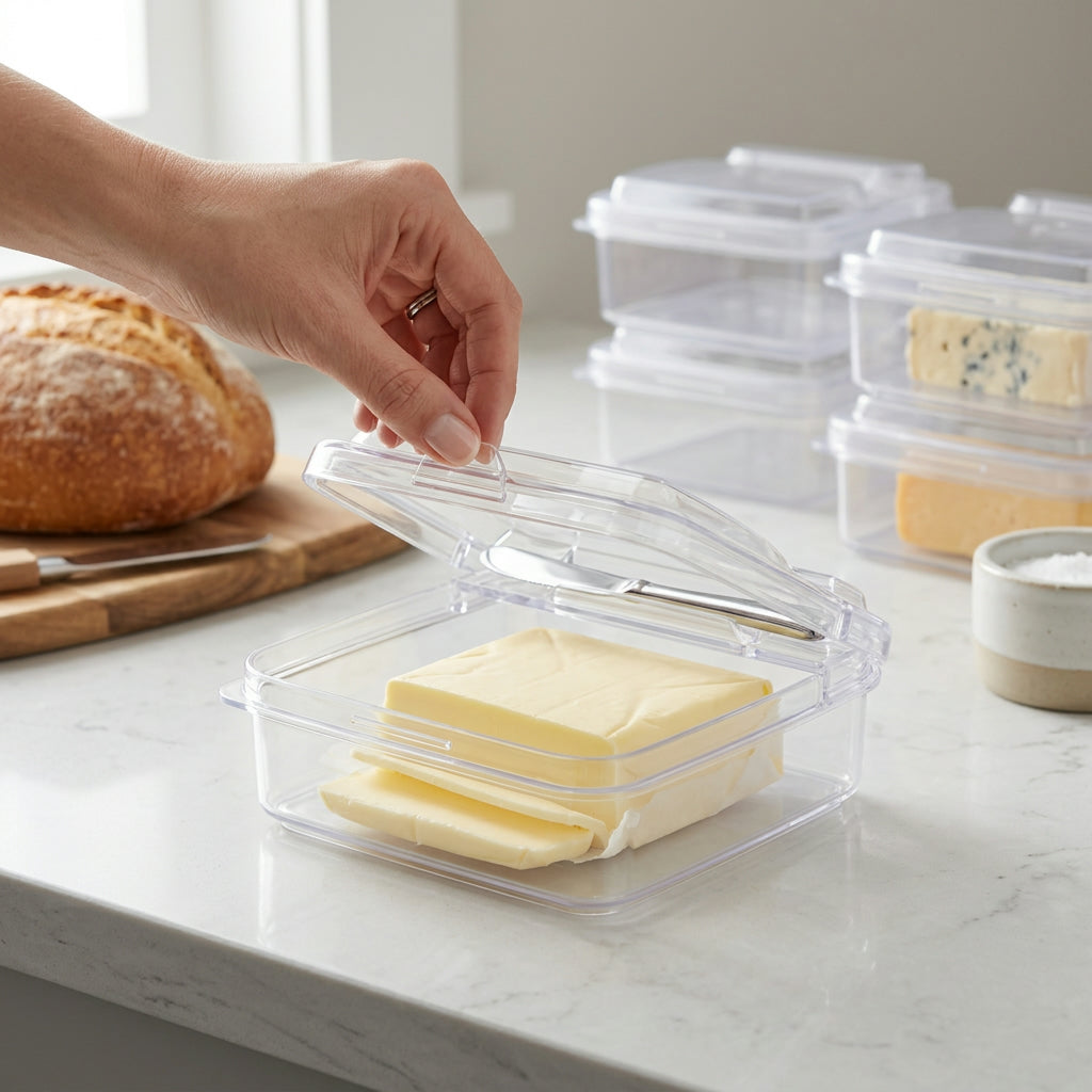 Butter & Cheese Storage Box Set – Fresh-Keeping Transparent Containers