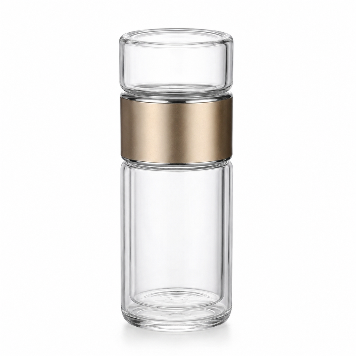 Glass Tea Infuser Bottle for Fresh Brews with Double-Wall Design