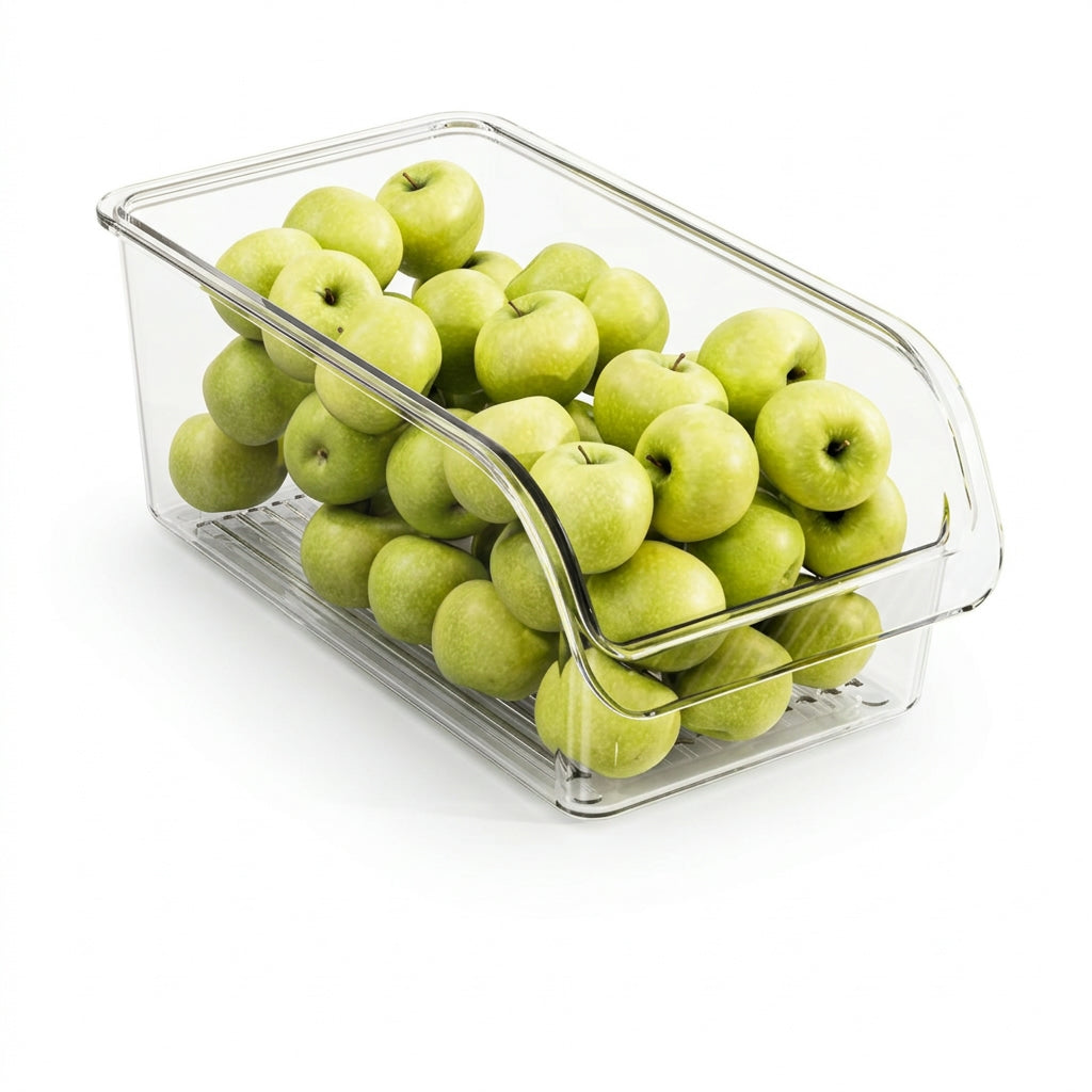 Clear Fridge Organizer Bin – Easy Food Storage with Durable Plastic
