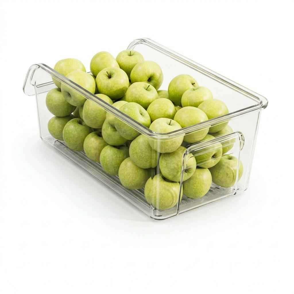 Clear Fridge Organizer Bin – Easy Food Storage with Durable Plastic